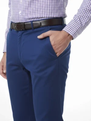 SuitsHeritage Men’s Solid Navy Slim Fit Chino Pant 4