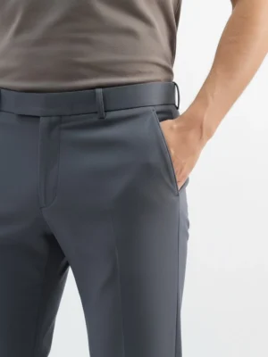 SuitsHeritage Men’s Solid Navy Slim Fit Pant2