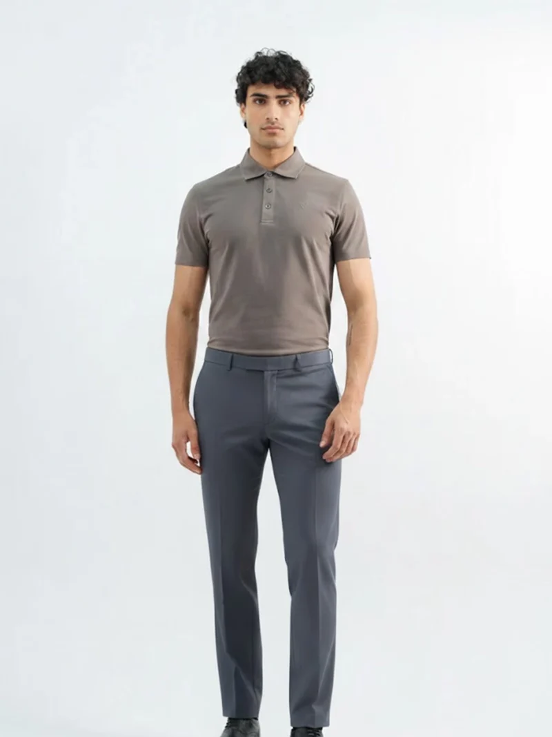 SuitsHeritage Men’s Solid Navy Slim Fit Pant4