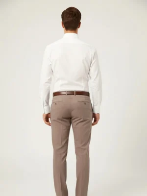 SuitsHeritage Men’s Solid Tan Regular Fit Pant2