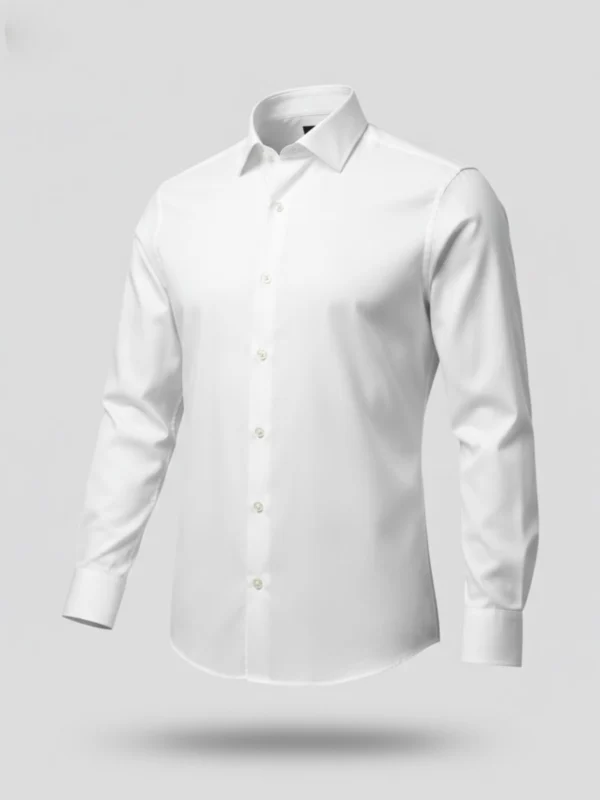 SuitsHeritage Men’s Solid White Formal Shirt