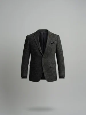 SuitsHeritage Men’s Textured Black Slim Fit Blazer Main