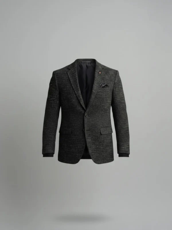 SuitsHeritage Men’s Textured Black Slim Fit Blazer Main