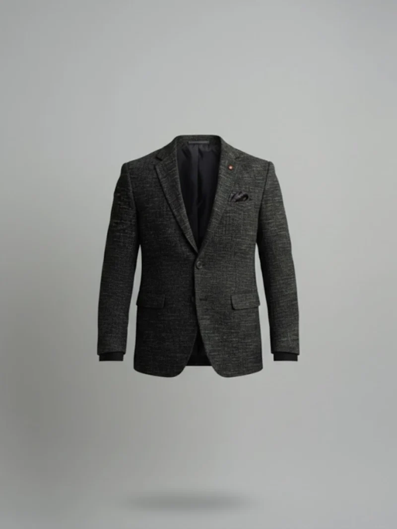 SuitsHeritage Men’s Textured Black Slim Fit Blazer Main