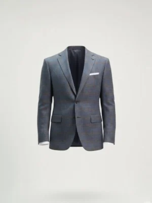 SuitsHeritage Men’s Textured Blue Regular Fit Blazer