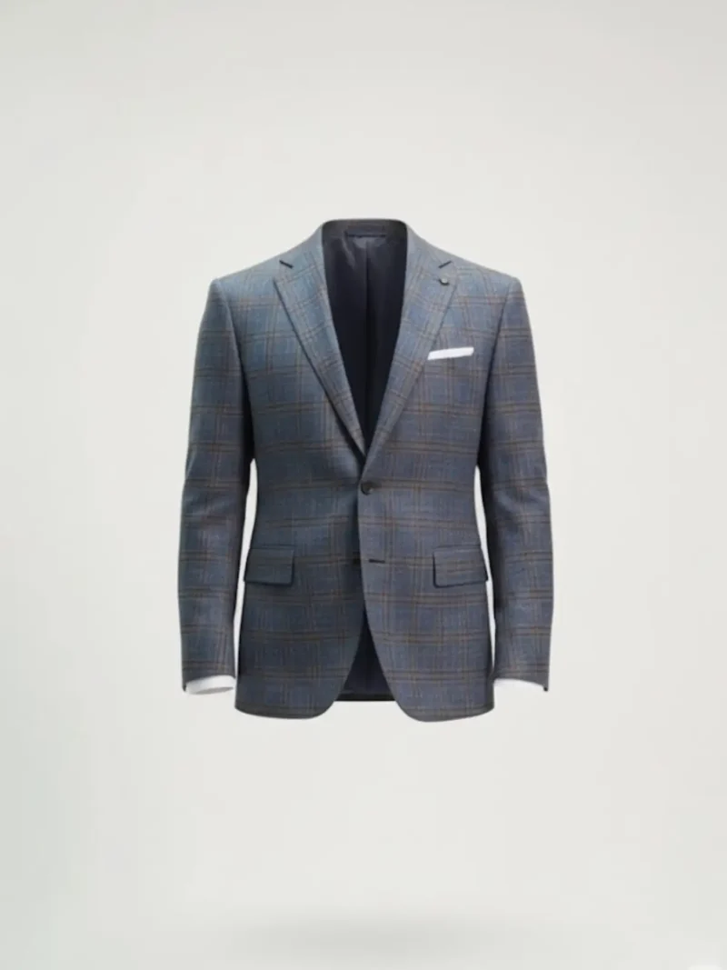 SuitsHeritage Men’s Textured Blue Regular Fit Blazer