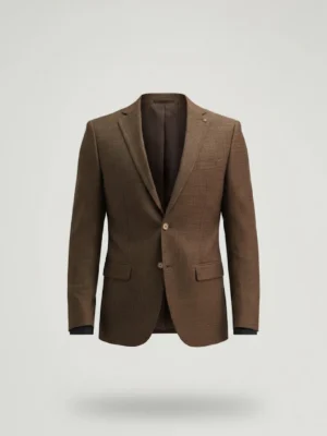 SuitsHeritage Men’s Textured Brown Relaxed Fit Blazer