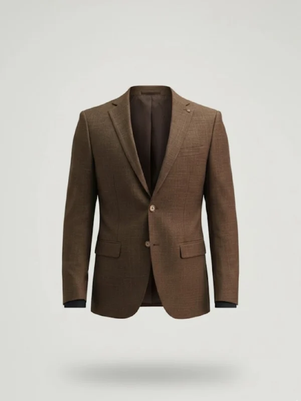 SuitsHeritage Men’s Textured Brown Relaxed Fit Blazer