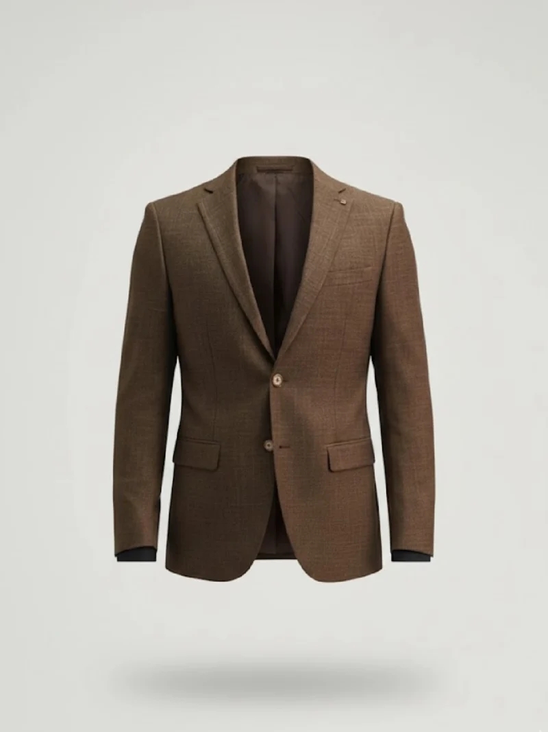 SuitsHeritage Men’s Textured Brown Relaxed Fit Blazer