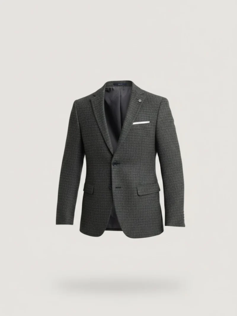 SuitsHeritage Men’s Textured Charcoal Regular Fit Blazer Main