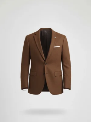 SuitsHeritage Men’s Textured Dark Brown Regular Fit Blazer Main