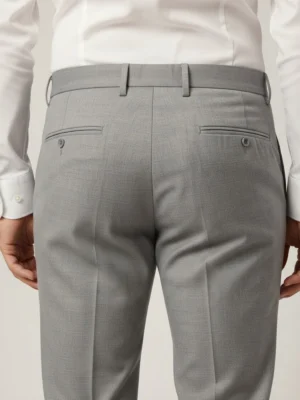 SuitsHeritage Men’s Textured Grey Relaxed Fit Pant1