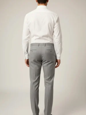 SuitsHeritage Men’s Textured Grey Relaxed Fit Pant4