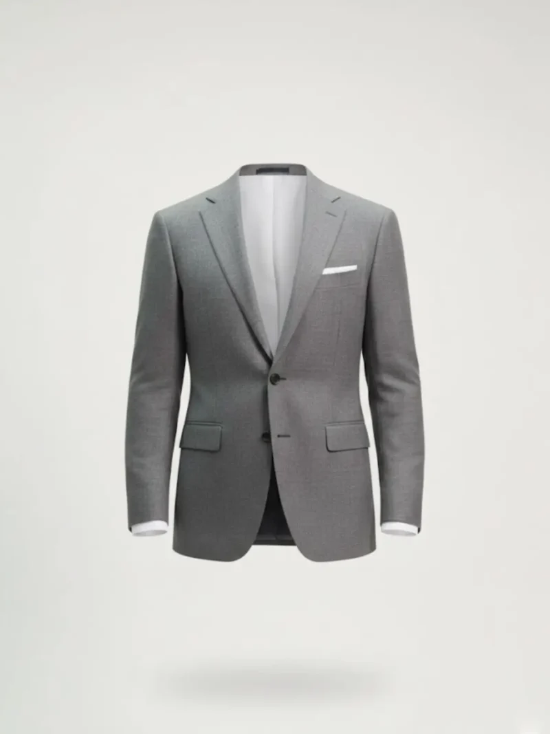SuitsHeritage Men’s Textured Light Grey Regular Fit Blazers