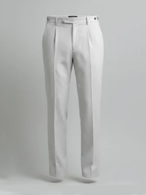 SuitsHeritage Men’s Textured Light Grey Relaxed Fit Pant Main