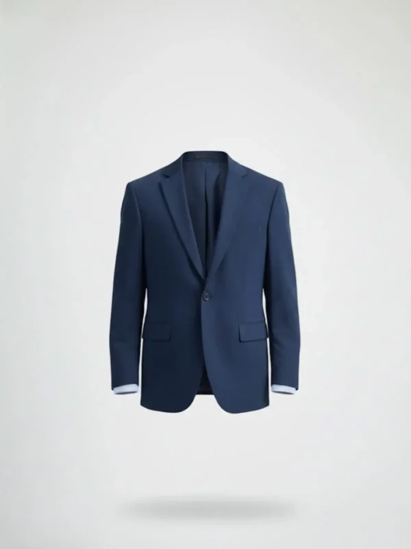 SuitsHeritage Men’s Textured Navy Blue Regular Fit Blazer Main