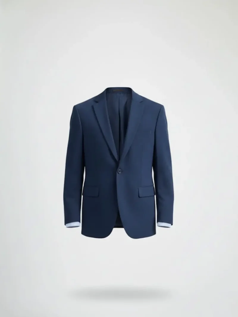 SuitsHeritage Men’s Textured Navy Blue Regular Fit Blazer Main