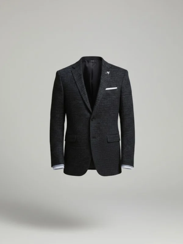 SuitsHeritage Men’s Textured Navy Regular Fit Blazer Main