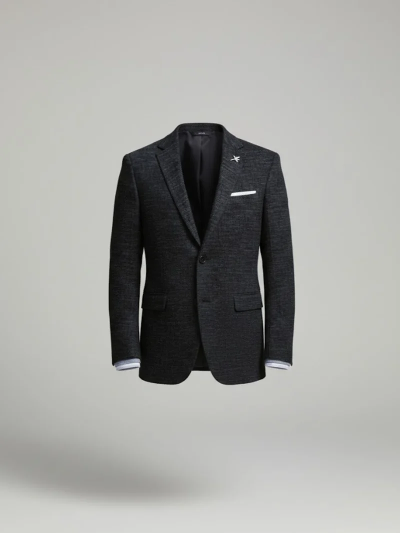 SuitsHeritage Men’s Textured Navy Regular Fit Blazer Main