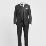 Suitsheritage Men's Check Black Slim Fit 3 Piece Suit main