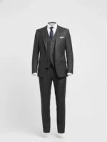 Suitsheritage Men's Check Black Slim Fit 3 Piece Suit main