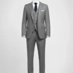 Suitsheritage Men's Check Grey Slim Fit 3 Piece Suit Main