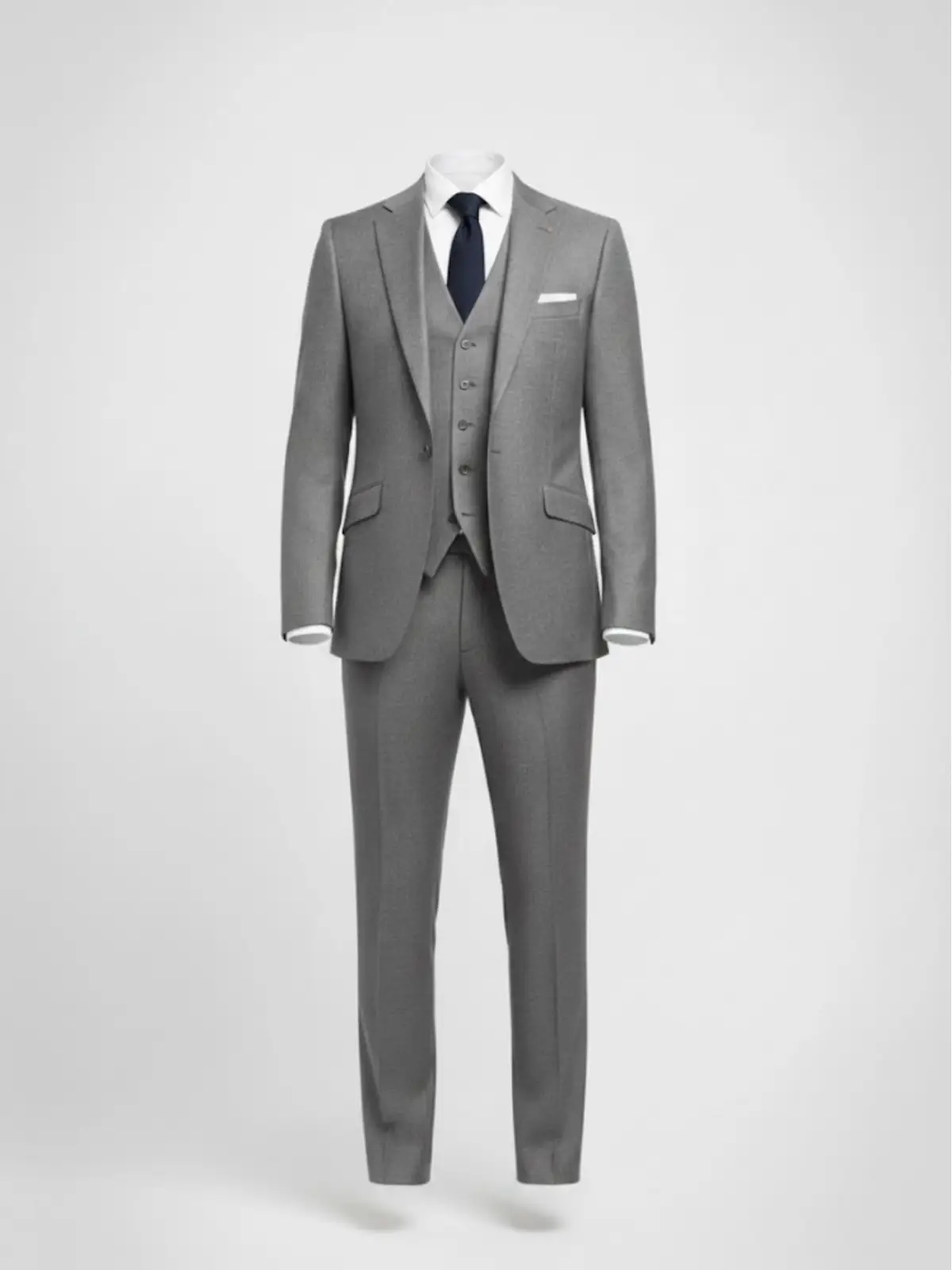 Suitsheritage Men's Check Grey Slim Fit 3 Piece Suit Main