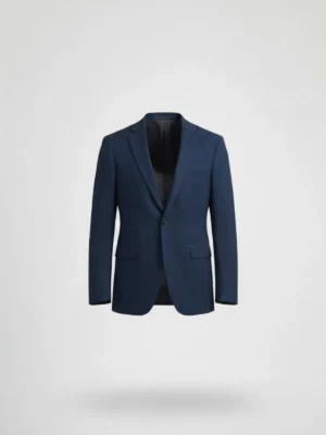 Suitsheritage Men's Plaid Navy Blue Regular Fit Blazer Mains