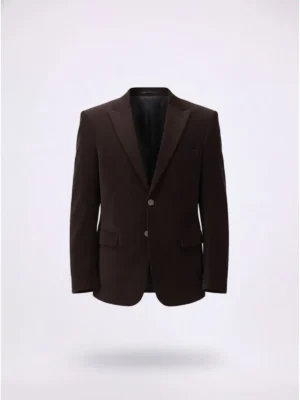 Suitsheritage Men's Solid Dark Brown Corduroy Blazer Main