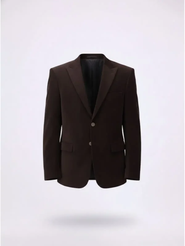 Suitsheritage Men's Solid Dark Brown Corduroy Blazer Main
