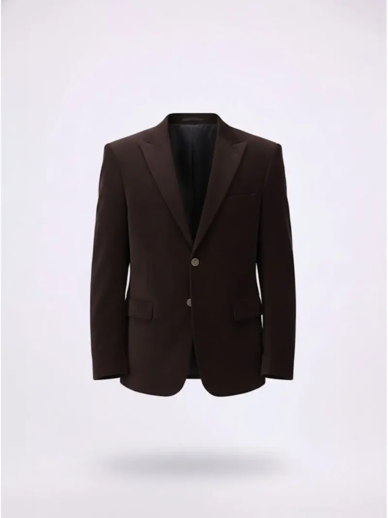 Suitsheritage Men's Solid Dark Brown Corduroy Blazer Main