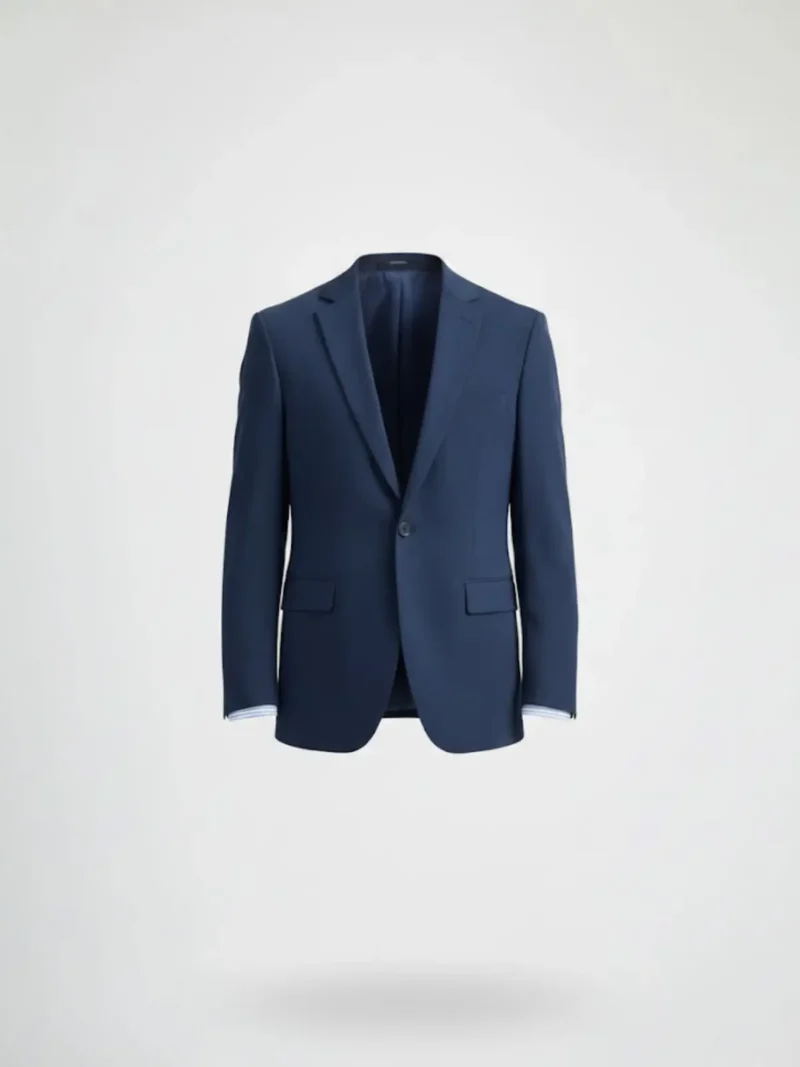 Suitsheritage Men's Solid Navy Blue Relaxed Fit Blazer Main