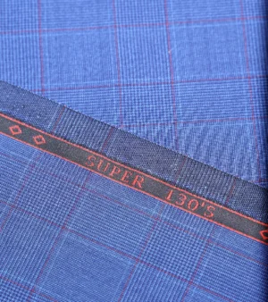 Drago Biella Fine Super 130's Wool Fabric - F Blue Five