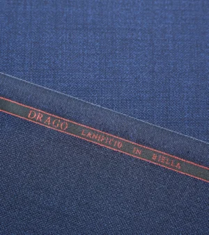Drago Lanificio Biella Super 130's Wool Fabric - Blue Four
