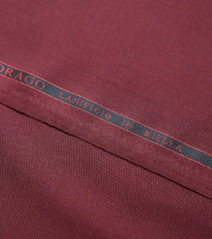 Drago Lanificio Biella Super 130's Wool Fabric - Maroon Four