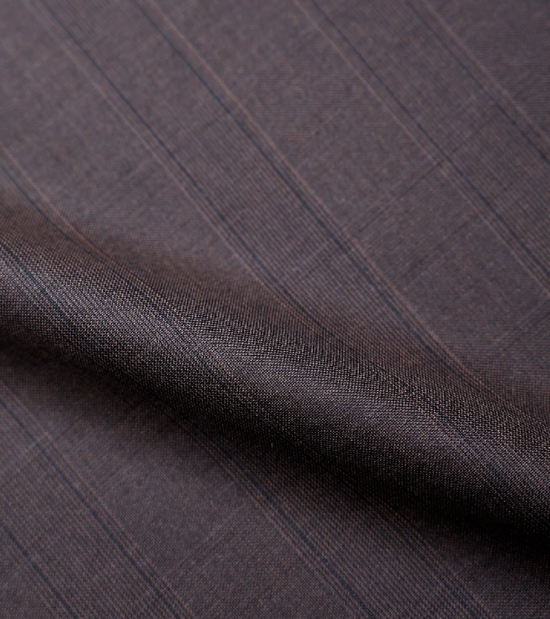 Drago Luxury Cool Micron Super 180's Wool Fabric - Brown One