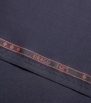 Drago Luxury Micron Super 160's Wool Fabric - Navy Five