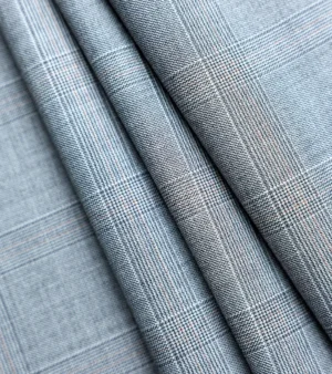 Drago Luxury Micron Super 160's Wool Fabric - Sky Blue Three