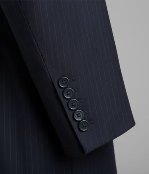 Heritage Wool Navy Pinstripe Suit Cuffs