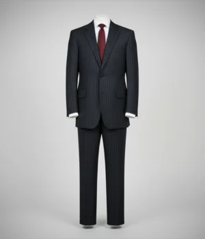 Heritage Wool Pinstripe Black Suit
