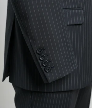 Heritage Wool Pinstripe Black Suit Cuffs