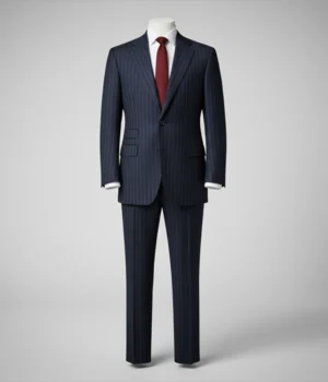 Heritage Wool Pinstripe Dark Navy Suit