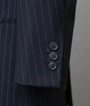 Heritage Wool Pinstripe Dark Navy Suit Cuffs