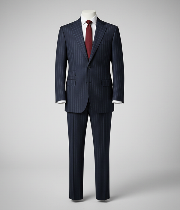 Heritage Wool Pinstripe Dark Navy Suit
