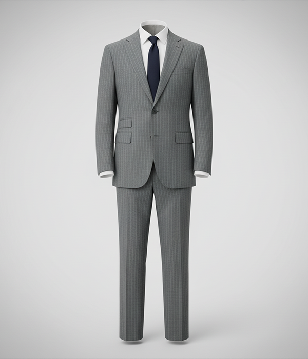 Heritage Wool Pinstripe Light Grey Suit