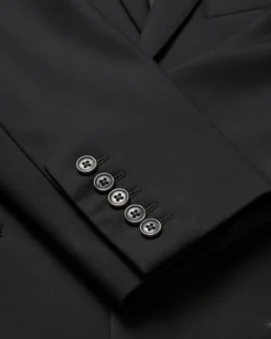Heritage Wool Solid Black Suit Cuffs