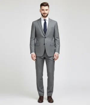 Heritage Wool Solid Grey Suit Front