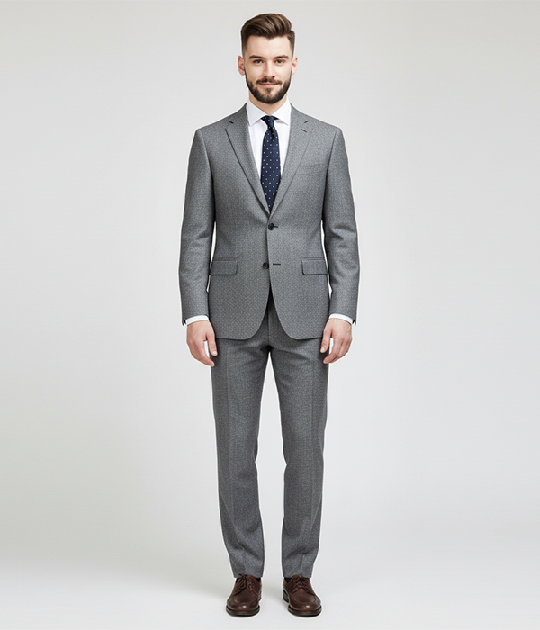 Heritage Wool Solid Grey Suit Front