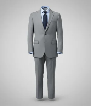Heritage Wool Solid Light Grey Suit