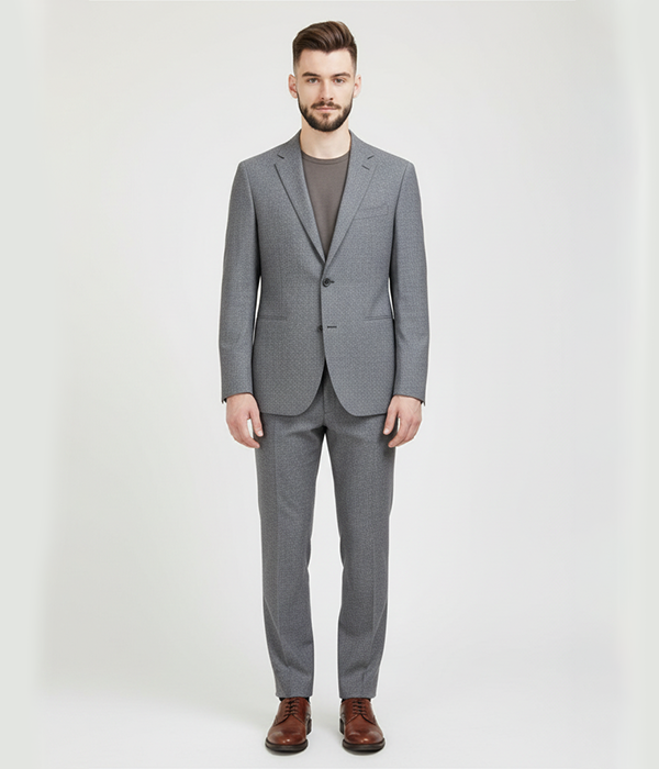 Heritage Wool Solid Light Grey Suit Front